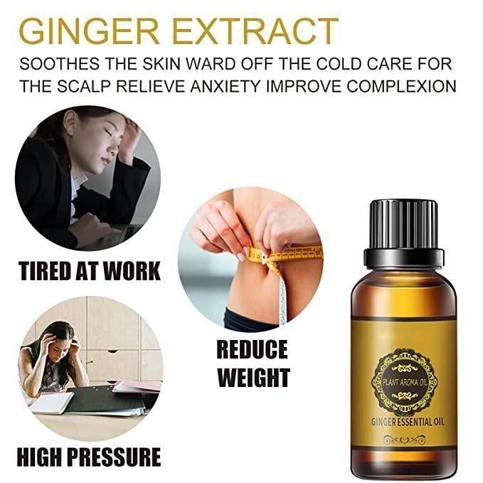 GINGER ESSENTIAL BELLY DRAINAGE OIL FOR MALE AND FEMALE - Doctor's Recommended 👨🏽‍⚕️ (Buy 1 Get 2 Free)